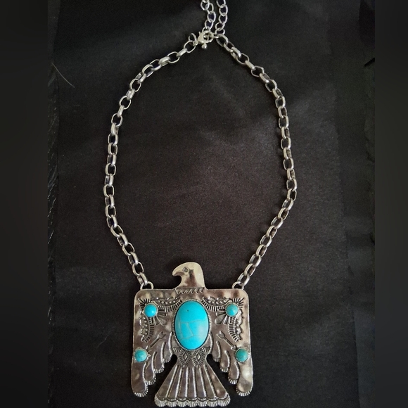 TURQUOISE THUNDERBIRD NECKLACE 18.5" - Picture 6 of 7